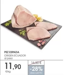 Oferta de Pez Espada por 11,9€ en Supermercados Plaza