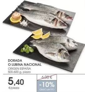 Oferta de España - Dorada O Lubina Nacional por 5,4€ en Supermercados Plaza