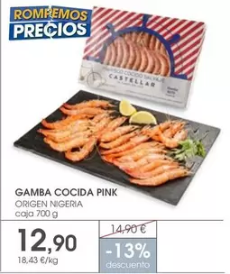 Oferta de Castellar - Gamba Cocida Pink por 12,9€ en Supermercados Plaza