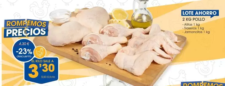 Oferta de Lote Ahorro/ 2 Kg Pollo por 3,3€ en Supermercados Plaza