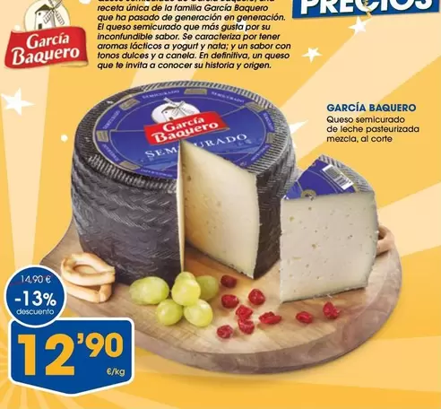 Oferta de García Baquero - Queso Semicurado De Leche Patozurrada Mezcla, Al Forte por 12,9€ en Supermercados Plaza