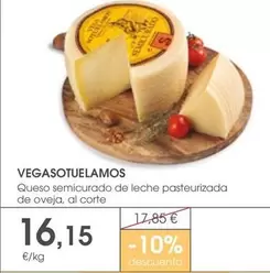 Oferta de Vega Sotuelamos - Queso Semicurado De Leche Pasteurizada De Oveja por 16,15€ en Supermercados Plaza