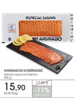 Oferta de Ahumados Domínguez - Salmón Especial Sashimi por 15,9€ en Supermercados Plaza