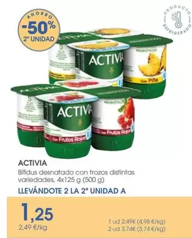 Oferta de Activia - Bifidus Desnatado Con Trozos por 1,25€ en Supermercados Plaza