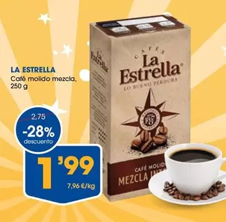 Oferta de La Estrella - Cafe Molido Mezcla por 1,99€ en Supermercados Plaza