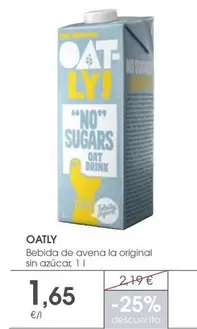 Oferta de Oatly - Bebida De Avena La Original Sin Azucar por 1,65€ en Supermercados Plaza