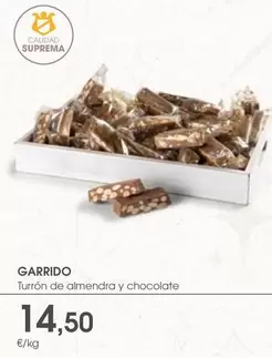 Oferta de Garrido - Turrón De Almendra Y Chocolate  por 14,5€ en Supermercados Plaza