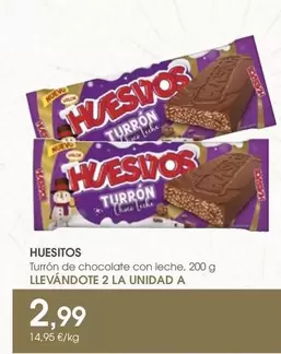 Oferta de Huesitos - Turrón De Chocolate Con Leche por 2,99€ en Supermercados Plaza