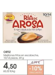 Oferta de Ortiz - Mejillones Fritos En Escabeche por 4,5€ en Supermercados Plaza