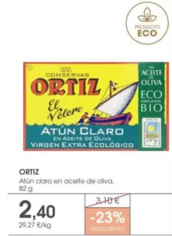 Oferta de Ortiz - Atún Claro En Aceite De Oliva por 2,4€ en Supermercados Plaza