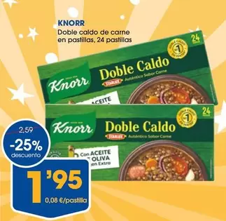 Oferta de Knorr - Doble Caldo De Carne En Pastillas por 1,95€ en Supermercados Plaza