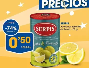 Oferta de Serpis - Aceitunas Rellenas De Limon por 0,5€ en Supermercados Plaza