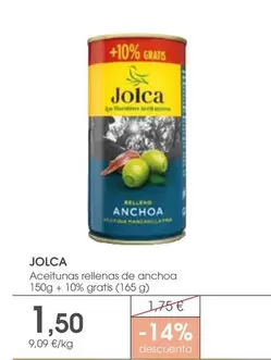 Oferta de Jolca - Aceitunas Rellenas De Anchoa por 1,5€ en Supermercados Plaza