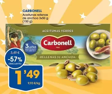 Oferta de Carbonell - Aceitunas Rellenas De Anchoa por 1,49€ en Supermercados Plaza