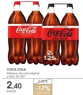 Oferta de Coca-Cola - Refresco De Cola Original Y Zero por 2,4€ en Supermercados Plaza