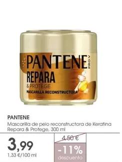 Oferta de Pantene - Mascarilla De Pelo Reconstructora De Keratina Repara & Protege por 3,99€ en Supermercados Plaza