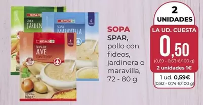 Oferta de Spar - Sopa por 0,5€ en SPAR Gran Canaria