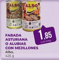 Oferta de Albo - Fabada Asturiana O Alubias Con Mejillones por 1,85€ en SPAR Gran Canaria