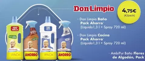 Oferta de Don Limpio - Limpia Baño Pack Ahorro por 4,75€ en SPAR Gran Canaria