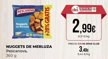 Oferta de Pescanova - Nuggets De Merluza por 2,99€ en SPAR Gran Canaria