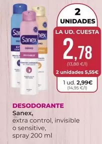 Oferta de Sanex - Desodorante por 2,99€ en SPAR Gran Canaria