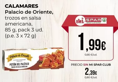 Oferta de Palacio - Calamares por 2,39€ en SPAR Gran Canaria