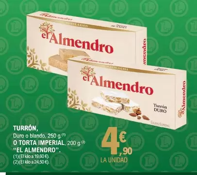 Oferta de El Almendro - Turrón/ O Torta Imperial por 4,9€ en E.Leclerc