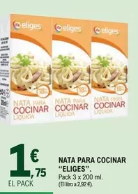 Oferta de Eliges - Nata Para Cocinar por 1,75€ en E.Leclerc