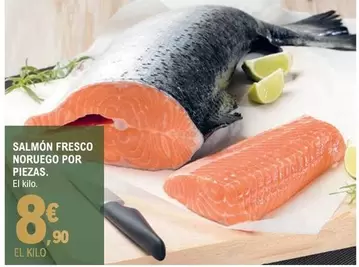 Oferta de Salmón Fresco Noruego Por Piezas por 8,9€ en E.Leclerc