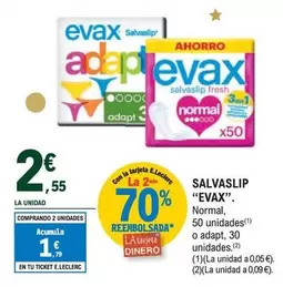 Oferta de Evax - Salvaslip por 2,55€ en E.Leclerc