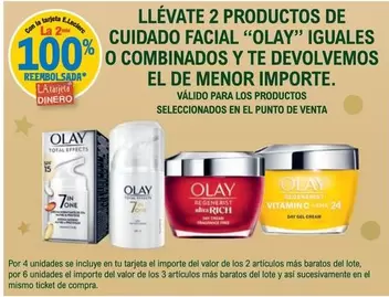 Oferta de Olay - Llévate 2 Productos De Cuidado Facial Iguales O Combinados Y Te Devolvemos El De Menor Importe  en E.Leclerc