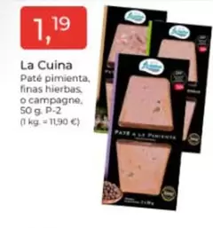 Oferta de La Cuina - Paté Pimienta  por 1,19€ en Tu Super