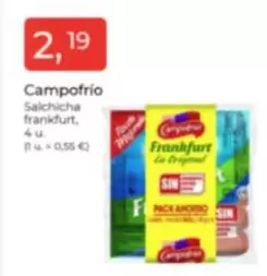 Oferta de Campofrío - Salchicha Frankfurt por 2,19€ en Tu Super