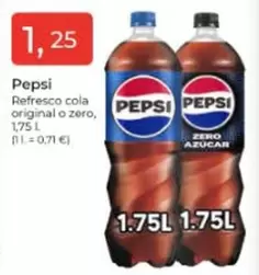 Oferta de Pepsi - Refresco Cola Original O Zero por 1,25€ en Tu Super