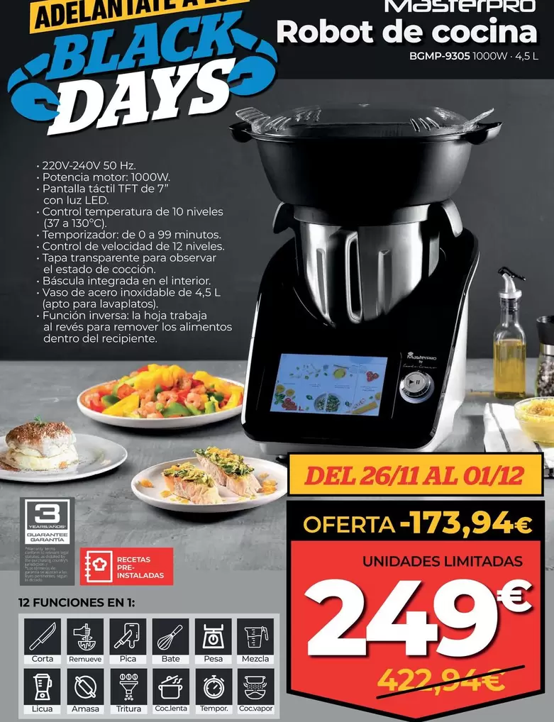 Oferta de Control - Robot De Cocina por 249€ en La Sirena