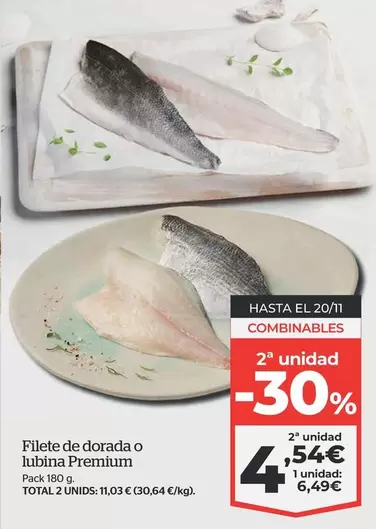 Oferta de Premium - Filete De Dorada O Lubina por 6,49€ en La Sirena