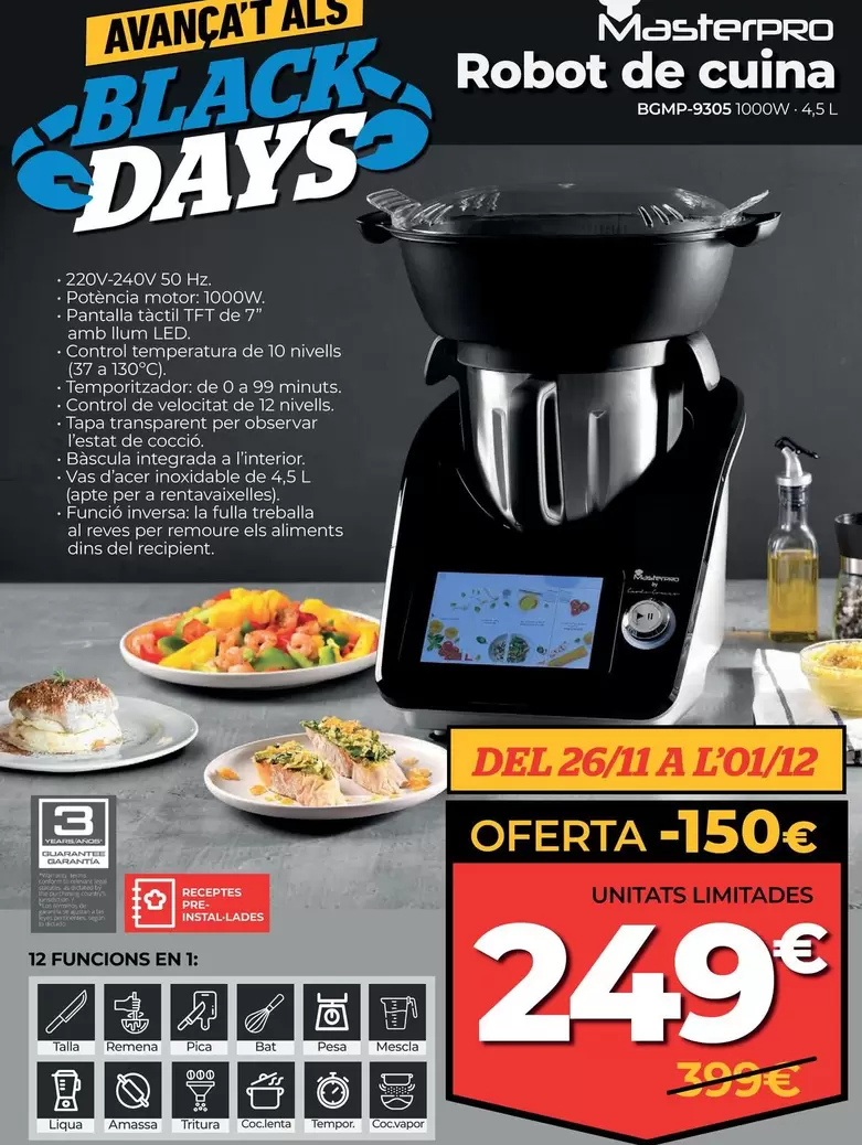 Oferta de Masterpro - Robot De Cuina por 249€ en La Sirena