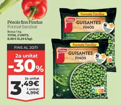 Oferta de Findus - Pesols Fins por 4,99€ en La Sirena