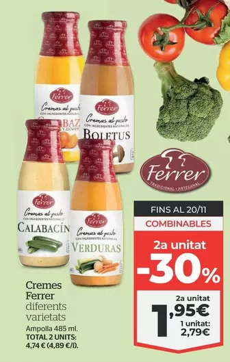 Oferta de Ferrer - Cremes por 2,79€ en La Sirena