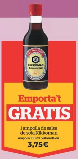 Oferta de Kikkoman - 1 Ampolla De Salsa De Sola por 3,75€ en La Sirena