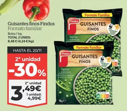 Oferta de Findus - Guisantes Finos por 4,99€ en La Sirena