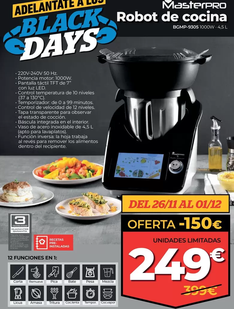 Oferta de Masterpro -  Robot De Cocina por 249€ en La Sirena