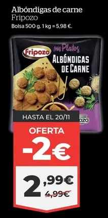 Oferta de Fripozo - Albondigas De Carne por 2,99€ en La Sirena