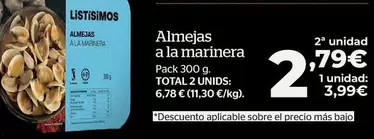 Oferta de Total - Almejas A La Marinera por 3,99€ en La Sirena