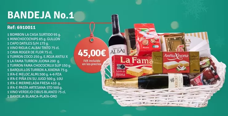 Oferta de Bandeja No.1 por 45€ en Supermercados Bip Bip