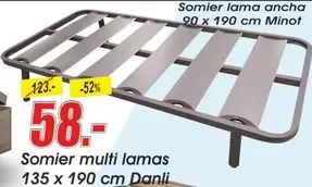 Oferta de Somier Lama Ancha por 58€ en Hipo Gegant