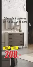 Oferta de Cómoda 4 Cajones por 208€ en Hipo Gegant