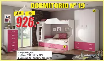 Oferta de Dormitorio N 19 por 926€ en Hipo Gegant