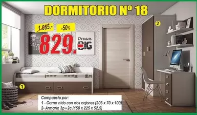 Oferta de Dormitorio No 18 por 829€ en Hipo Gegant