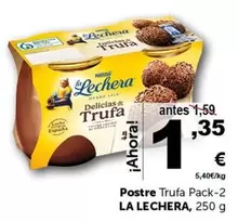 Oferta de La Lechera - Postre Trufa Pack-2 por 1,35€ en Masymas